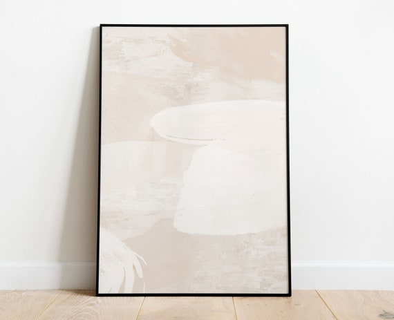 Beige Wall Art, Abstract Art Print, Neutral Art Print, Cream wall art, Minimal Art, Aesthetic room decor. Brush Stroke Wall Art, Fine art