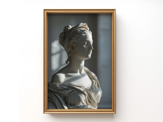 Artemis Goddess Marble Statue Print | Greek Mythology (Digital Download)