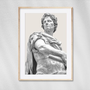 Julius Caesar, Instant download, Printable, Greek mythology art, Greek Decor, Aesthetic room decor, sculpture, roman emperor statue.