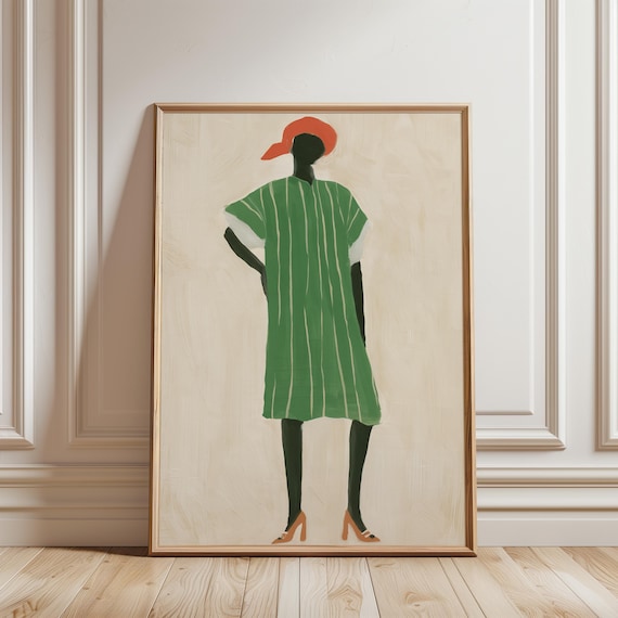 Gouache Painting of Confident Figure Modern Nigerian Fashion (Digital Download) 308