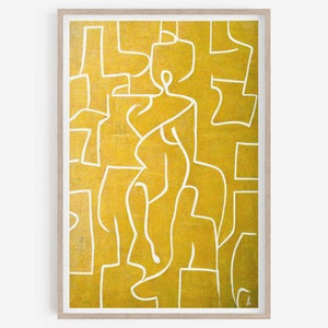 Matisse Art Printable, Mustard yellow abstract painting, Henri Matisse exhibition Matisse Art Poster, Home Decor Wall Art, Printable.