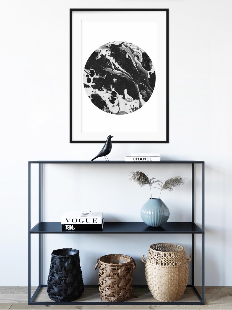 Black Marble Wall Art Abstract Art Print Neutral Art Print Etsy