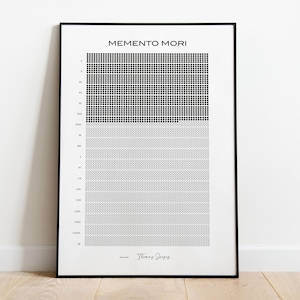 memento mori print Black and White Life Calendar PDF: Stoic Wall Art, Printable Instant Download