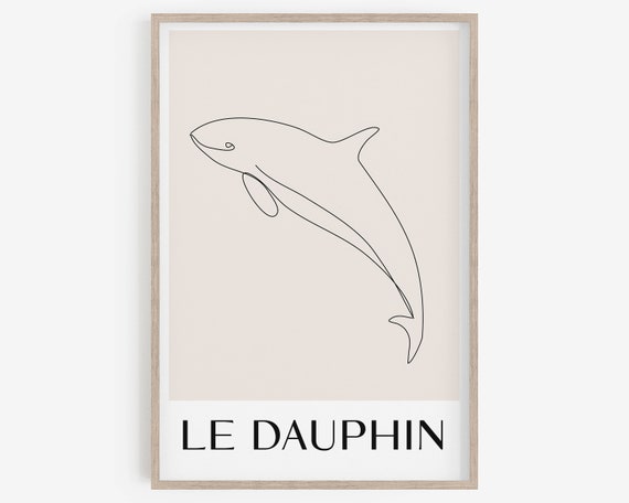 Animal Line Drawing, Minimalist kids room decor, Nursery wall decor, Animal Prints, Digital Download, printable wall art, dolphin print.