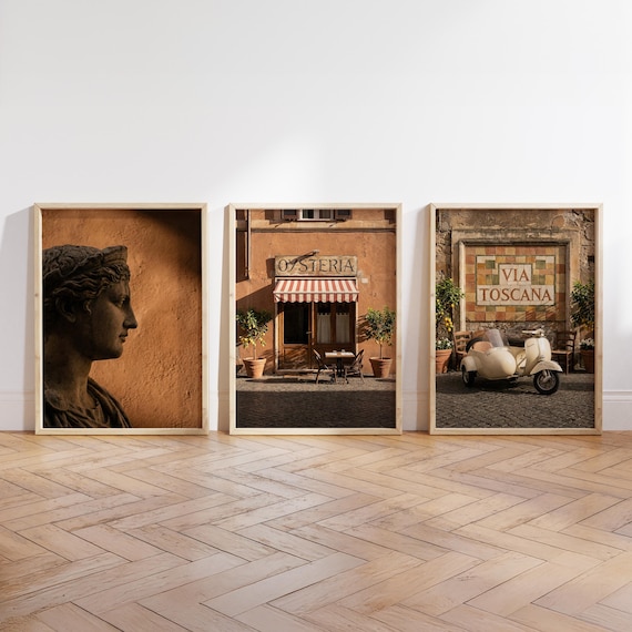 3 Piece Wall Art – Italian Summer Tuscany Street Print Set (Digital Download)
