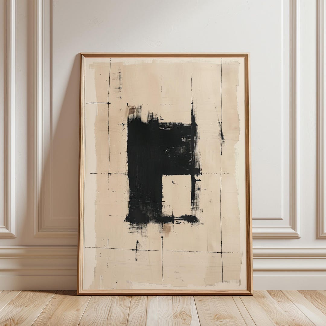 Japandi Abstract Wall Art – Wabi Sabi Neutral Minimalist Print for ...