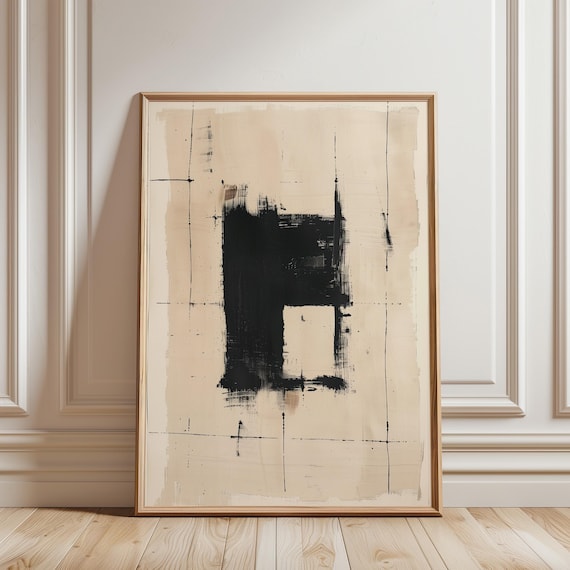 Japandi Abstract Wall Art – Wabi Sabi Neutral Minimalist Print for Modern Interiors (Digital Download)