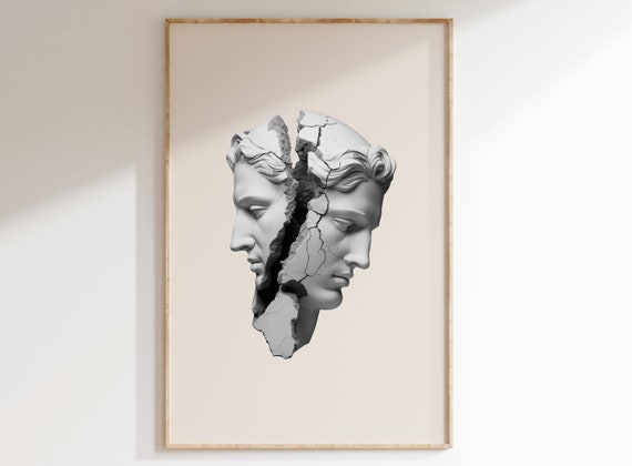 David Broken Statue, Alter Ego, Stoicism, Aesthetic Room Decor, Amor Fati, Marcus Aurelius, David, Memento Mori, Philosophy, Printable.