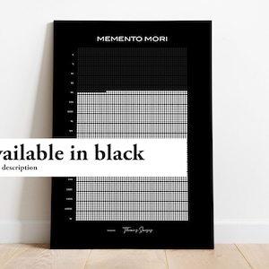 memento mori print Black and White Life Calendar PDF: Stoic Wall Art, Printable Instant Download