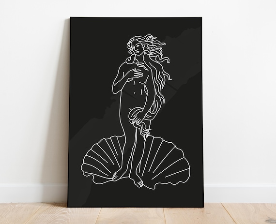 Venus de Milo Print, Aphrodite statue, Printable statue, Digital download, Greek mythology art, statue, Aesthetic Room Decor, line art.