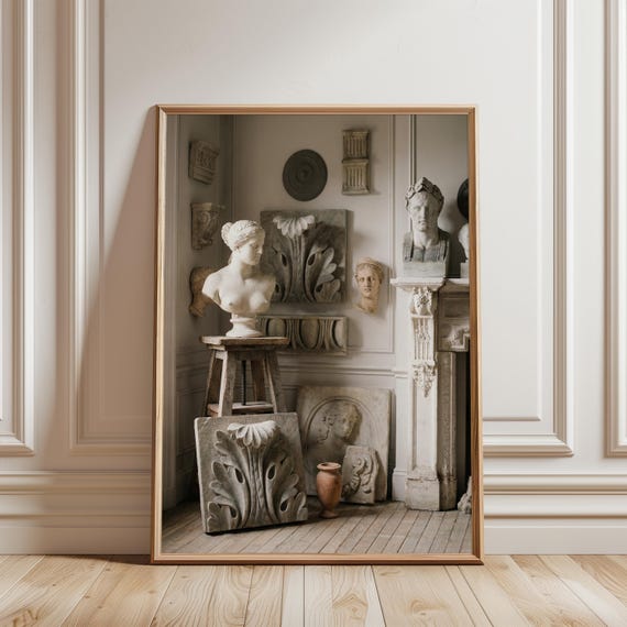 Vintage Classical Sculpture Still Life Print, Neutral Summer Decor (Digital Download) 730