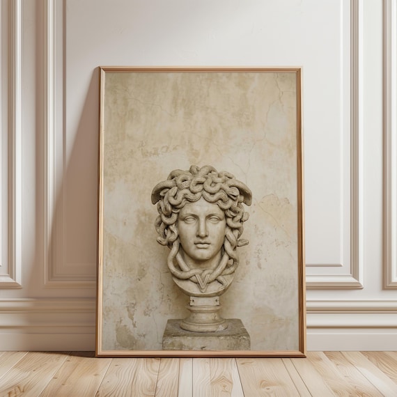 Classical Medusa Bust Art, Greco-Roman Vintage Decor, Museum-Style Artwork (Digital Download) 740