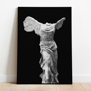 Winged Victory of Samothrace, Printable, Wall Art, Greek mythology art, Greek Decor, Aesthetic Room Decor, sculpture, greek goddess statue.