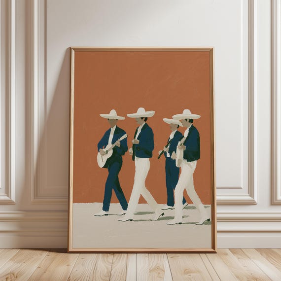Mexican Mariachi Band Wall Art, Festive Folk Summer Decor, Cultural Print (Digital Download) 641