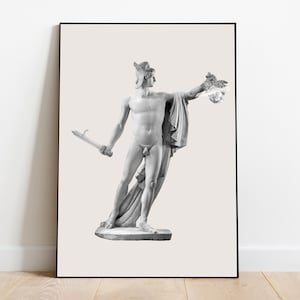 Perseus Medusa Statue Print, Greek mythology, Greek statue, Digital download, Greek art, Bust statue, Aesthetic Room Decor, Marble Sculpture
