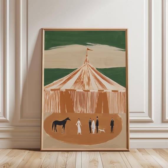 Vintage Circus Tent with Performers, Nostalgic Wall Art (Digital Download) 267