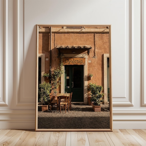 Sunlit Italian Osteria Storefront, Amalfi Coast Mediterranean Vintage Art (Digital Download) 173
