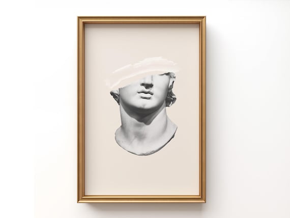 David Statue Classic Art Print: Greek Decor, Renaissance Aesthetic, Mythology Art Print, Greco Roman Statue Wall Art