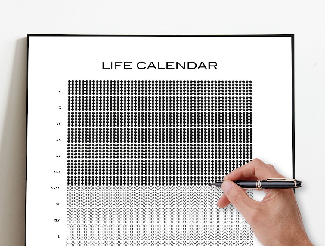 Life Calendar Print, Memento Mori, Stoic Reflection (digital