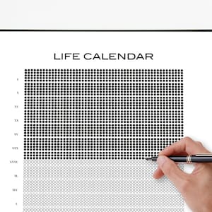 Life Calendar, Memento Mori Calendar, Stoicism, Stoic Reflection, Marcus Aurelius, Stoic Poster, Seneca, Stoic Art, Instant Download.