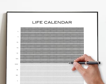 Life Calendar Print, Memento Mori, Stoic Reflection (Digital Download)