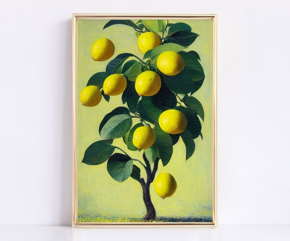Claude Monet Vintage Lemon tree print | Botanical oil painting  | Living Room Decor | Downloadable PRINTABLE Digital Art | Instant Download