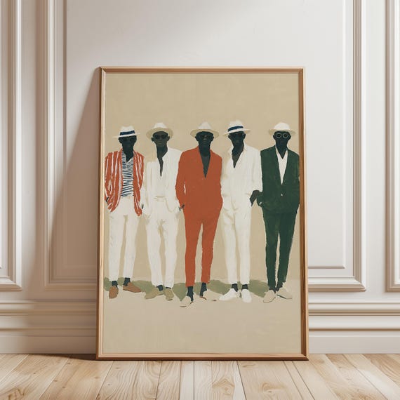 Stylish Congolese Sapeurs Fashion Art, Bold Summer Decor Print (Digital Download) 666