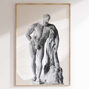 Ercole Farnese Statue Print, Rome statue, Greek Statue, Digital download, Greek mythology art, Vintage room decor aesthetic, Sculpture