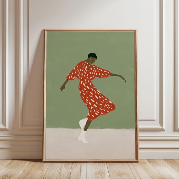 Afrocentric Figure Printable Wall Art, Afrobohemian Style, Bedroom Decor (Digital Download)