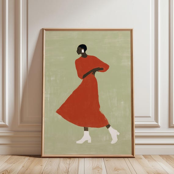 Afrocentric Figure Printable Wall Art, Afrobohemian Style, Bedroom Decor (Digital Download)