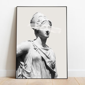 Athena Statue Print, Greek statue, Print Athena, Digital download, Greek mythology art, Bust statue, Aesthetic Room Decor, Marble Sculpture