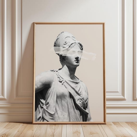 Athena-statytryck, grekisk mytologikonst (digital nedladdning)