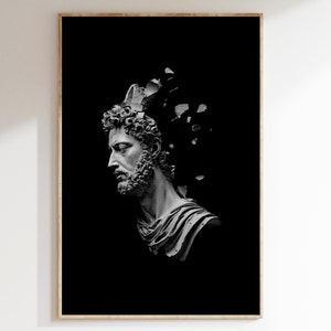 Marcus Aurelius Broken Statue home decor, Stoic, Aesthetic Room Decor, Amor Fati, Stoicism, Memento Mori, Philosophy, Printable.