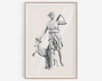 Artemis statue, Printable, Goddess statue, Greek statue, Artemis, Female body statue, Greek mythology, Bust statue, Aesthetic Room Decor