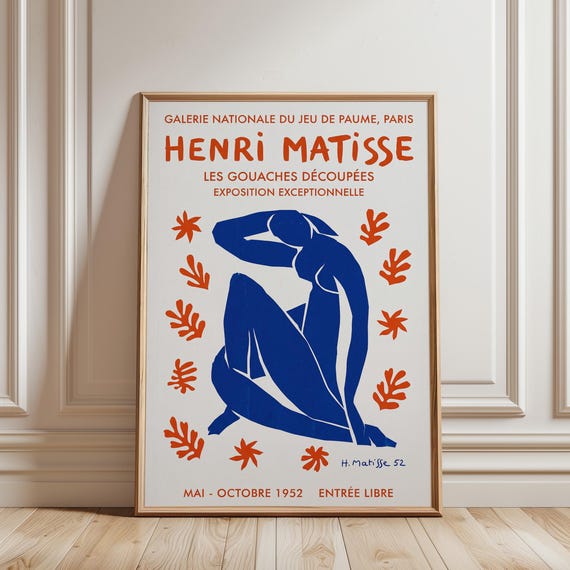 Henri Matisse Blue Cut Out Figure Poster – Vintage Modern Exhibition Print (Digital Download)