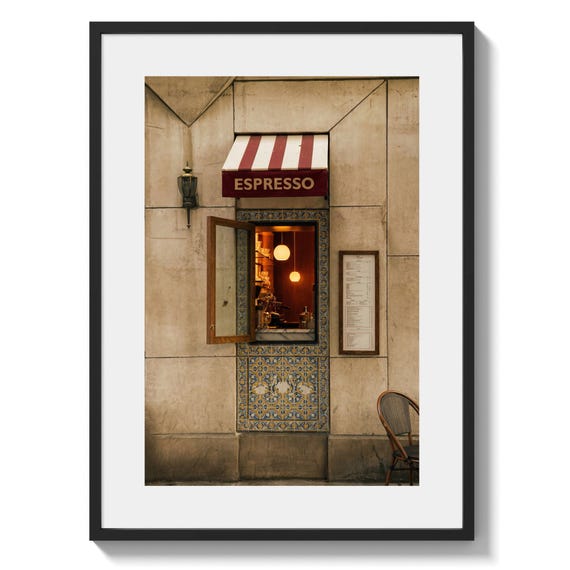 Italian Espresso Bar Wall Art Print, Vintage Italy Cafe Decor, European Coffee Shop Poster, Mediterranean Kitchen Art (Digital Download)