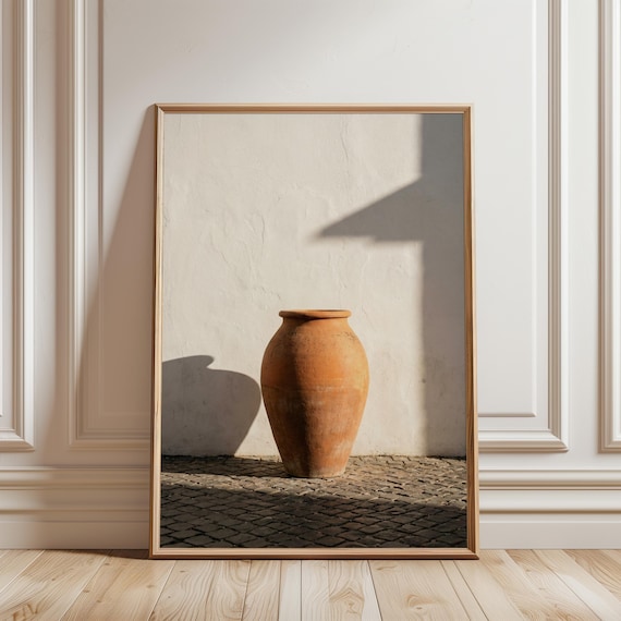 Italian Terracotta Urn Photography, Mediterranean Coastal Wall Art (Digital Download) 184