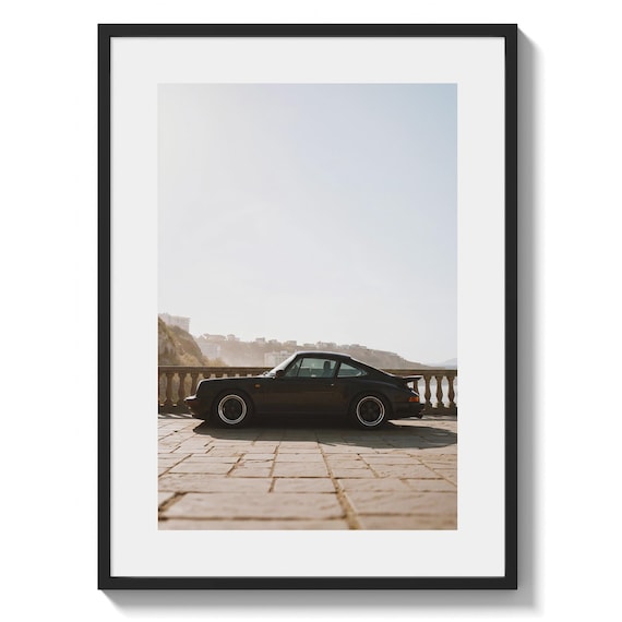 Porsche 911 Turbo 930 Poster – Classic Black Porsche Print, Vintage Sports Car Wall Art, Luxury Car Photography Decor (digital download)