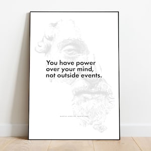 You have power Marcus Aurelius quote, Stoic quote, Typography Art, Printable Wall Decor, stoicism poster, INSTANT DOWNLOAD, home decor.