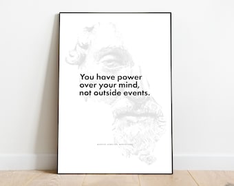 Marc Aurel Zitat Print, stoische Typographie-Kunst (Instant Download)