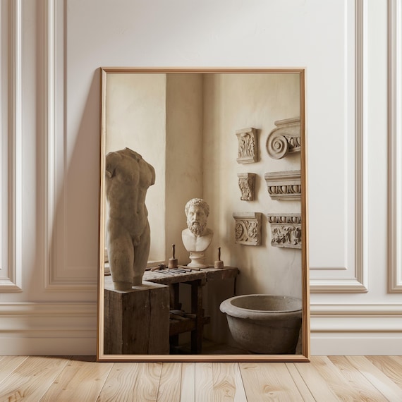 Classical Stone Sculptures Fine Art Photography, Rustic Summer Decor (Digital Download) 729