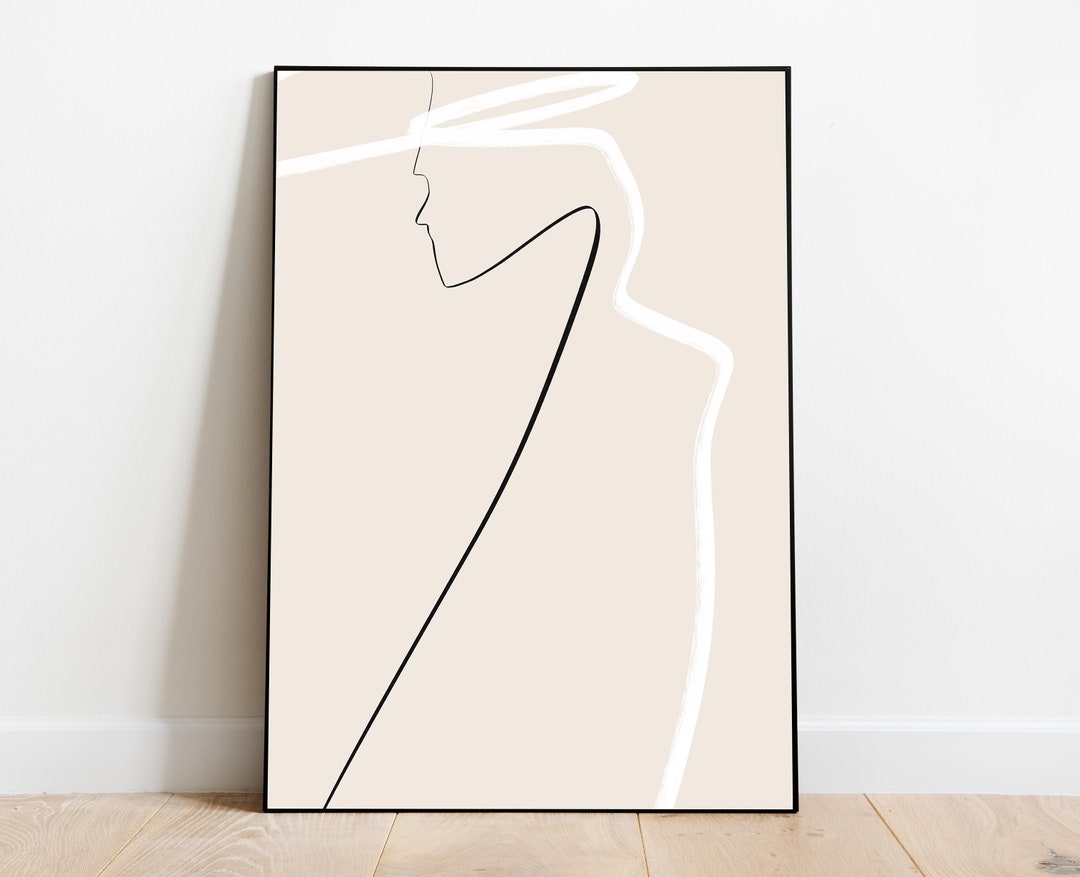 Abstract One Line Drawing Art Print, Minimalist Decor (digital Download ...