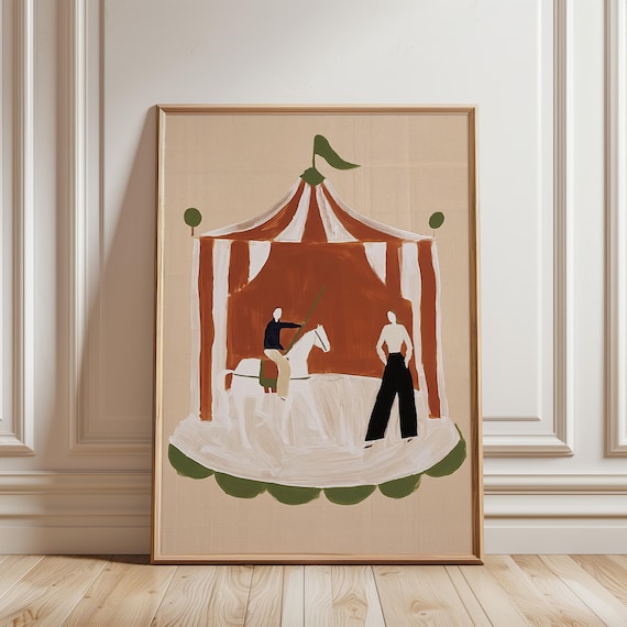 Vintage Circus Illustration, Nostalgic Equestrian and Performer Art (Digital Download) 266