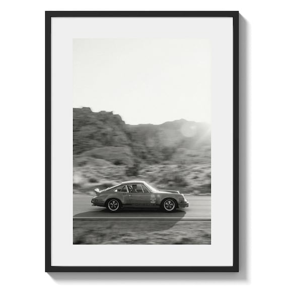 porsche 911 art Black White Printable, 1980s Carrera 3.2 Coupe Poster, Classic Sports Car Wall Decor