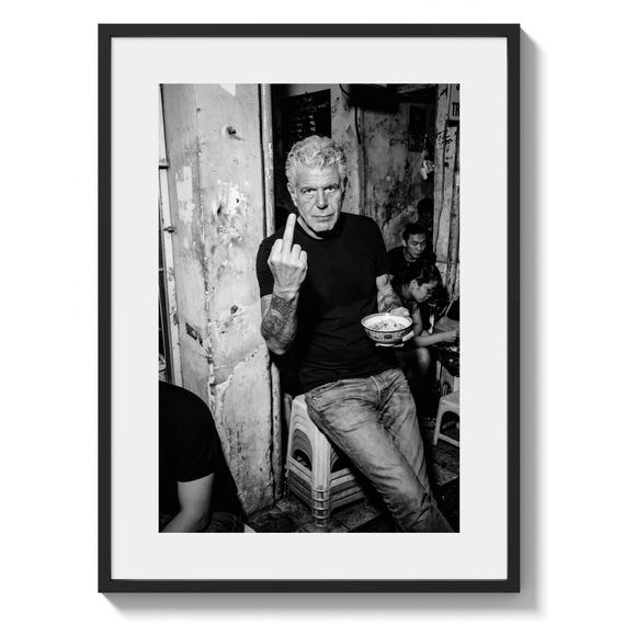 Anthony Bourdain Wall Art Print, Black‑and‑White Chef Portrait, Urban Street Photography Decor (digital download)