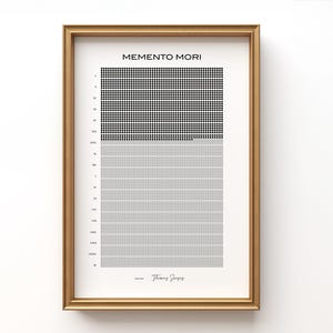 memento mori print Black and White Life Calendar PDF: Stoic Wall Art, Printable Instant Download