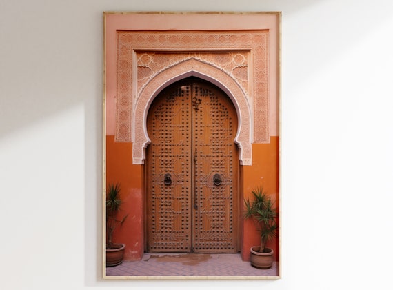 Moroccan Elegance: Rustic Terra Cotta Door - Printable Wall Art.