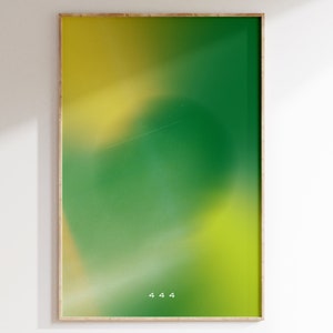 Cartel de Green Aura / Número de ángel 444 / decoración de habitación indie y2k / Descarga digital IMPRIMIBLE.