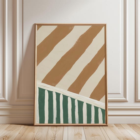 Bold Mid-Century Abstract Striped Ceiling Art, Retro Wall Decor (Digital Download) 260