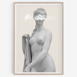 Venus Statue, digital prints, Greek Statue, printable art, Greek mythology art, Beige poster, eclectic home decor, indie room decor.